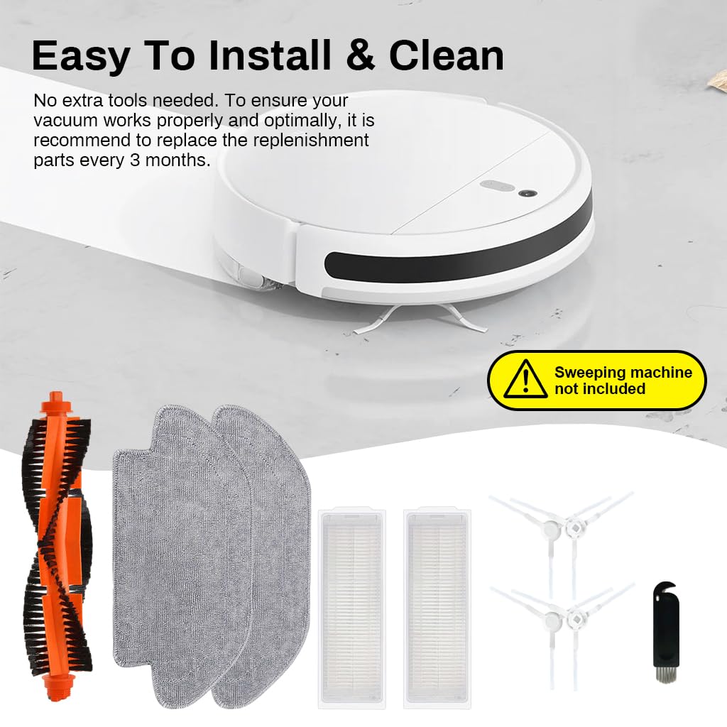 Verilux Accessories Kit for Mi Robotic Vacuum-Mop P 1 Main Brush, 2 Filters, 4 Bristle Brush, 2 Mop Cloth, 1 Cleaning Brush Replacement Parts Compatible with Mi Robotic Vacuum-Mop P Verilux Accessories Kit for Mi Robotic Vacuum-Mop P 1 Main Brush, 2 Filters, 4 Bristle Brush, 2 Mop Cloth, 1 Cleaning Brush Replacement Parts Compatible with Mi Robotic Vacuum-Mop P